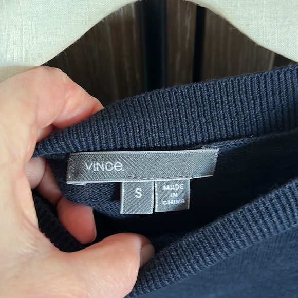 Vince dark navy size small petite cotton long sleeve shirt - Picture 11 of 11